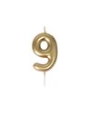 BOUGIE CHIFFRE 9 DOREE