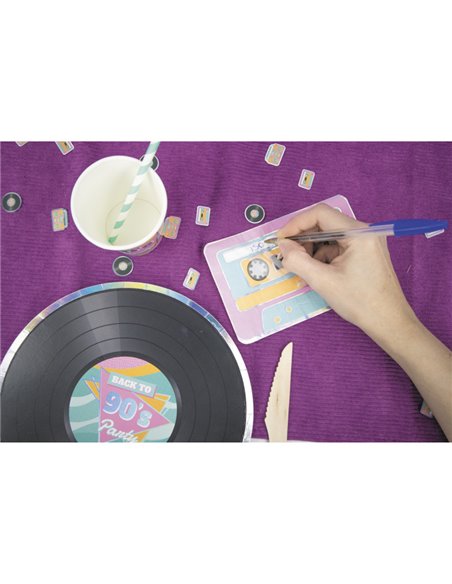 SERVIETTES CASSETTE 90'S PARTY 19X29CM  X 16	