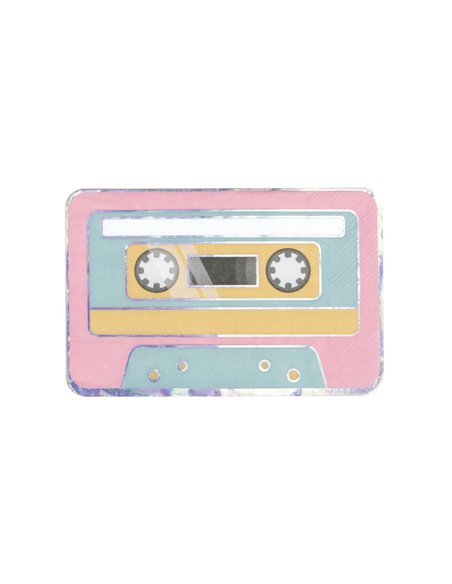 SERVIETTES CASSETTE 90'S PARTY 19X29CM  X 16	