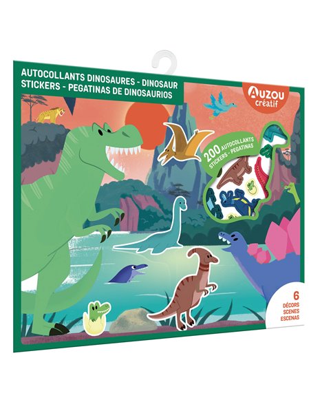 MA POCHETTE D'ARTISTE - 200 AUTOCOLLANTS DINOSAURES - Auzoiu