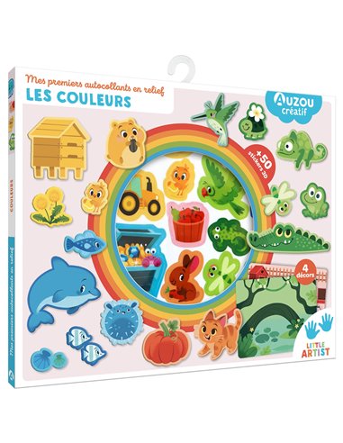 MA POCHETTE D'ARTISTE - MES PREMIERS AUTOCOLLANTS EN RELIEF - LES COULEURS - Auzou