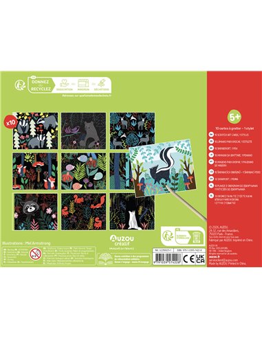 MA POCHETTE D'ARTISTE - CARTES À GRATTER - FORÊT - Auzou