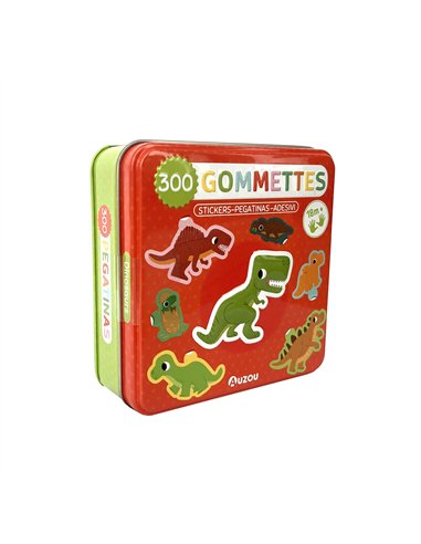 BOÎTE MÉTAL - 300 GOMMETTES DINOSAURES - Auzou