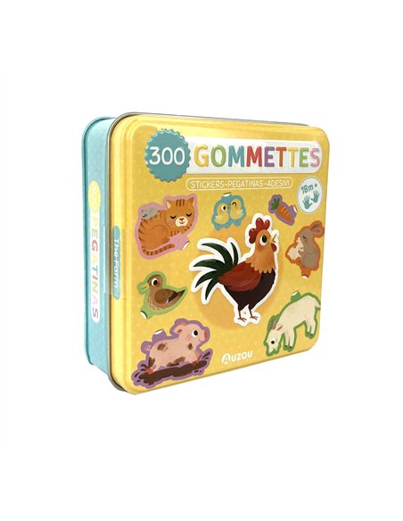 BOÎTE MÉTAL - 300 GOMMETTES LA FERME - Auzou