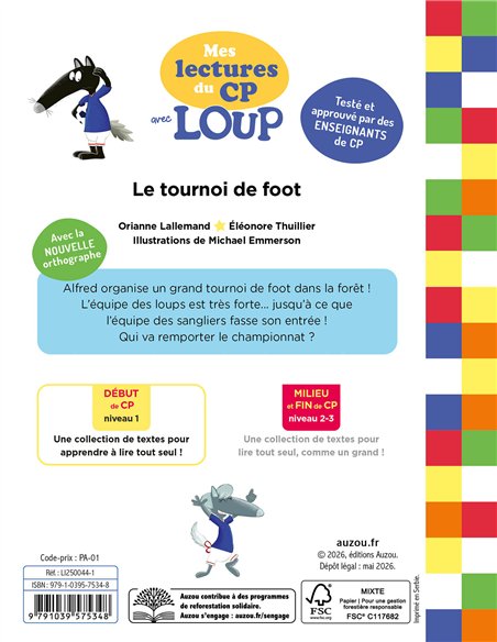 MES LECTURES DU CP AVEC LOUP - LE TOURNOI DE FOOT - Auzou