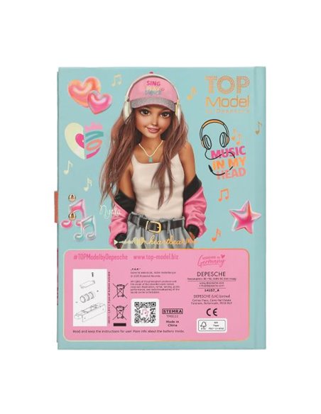 TOPModel Journal intime avec code secret et son MUSIQUE