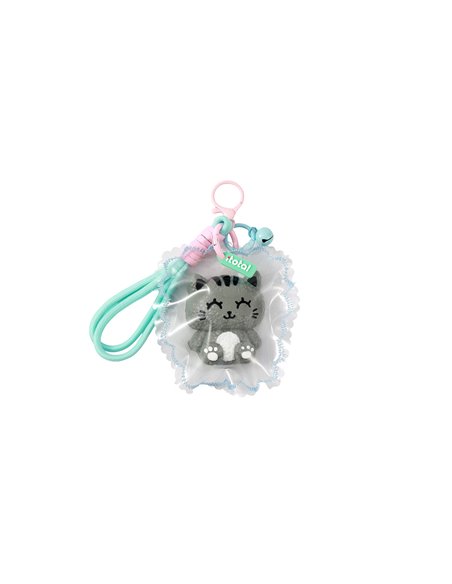 Porte-clés JellyPop chat gris - itotal