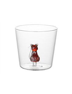 Verre chat marron - itotal