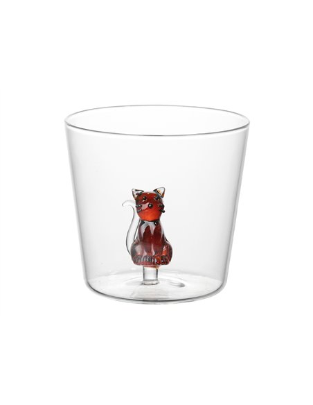 Verre chat marron - itotal