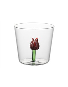 Verre fleur rose - itotal