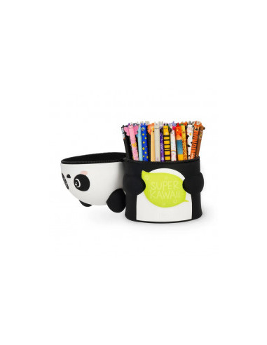 Super kawaii - 2-in-1 silicone pencil case - panda - legami