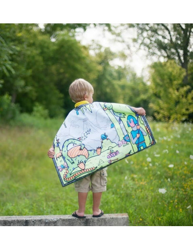 Cape à colorier - Dragon, vert / 4-7 ans