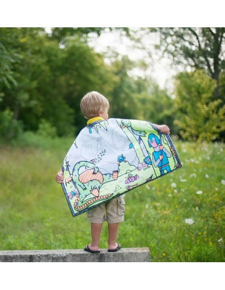 Cape à colorier - Dragon, vert / 4-7 ans