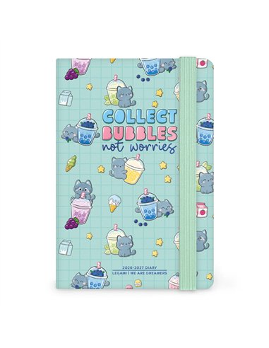 Agenda 2026/2027 Semainier Photographique 16 Mois - Kitty Bubble Tea - Small Avec Section pour Notes - legami