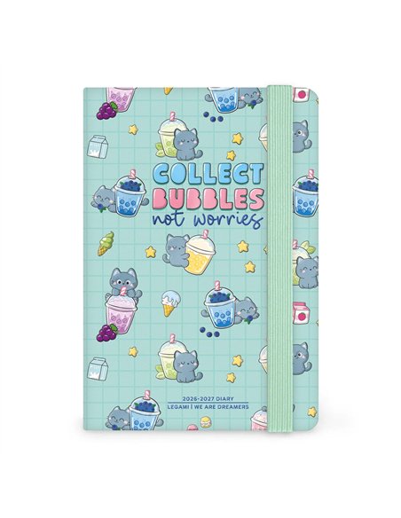 Agenda 2026/2027 Semainier Photographique 16 Mois - Kitty Bubble Tea - Small Avec Section pour Notes - legami