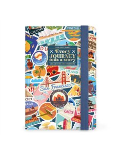 Agenda 2026/2027 Semainier Photographique 16 Mois - Travel Stickers - Small Avec Section pour Notes - legami