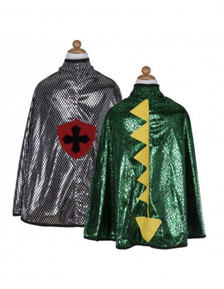Cape réversible dragon/chevalier / 5-6 ans