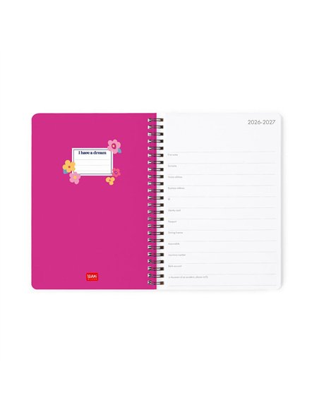 Agenda 2026/2027 Semainier 16 Mois - Flowers - Avec Spirale - Large - legami