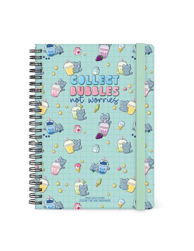 Agenda 2026/2027 Semainier 16 Mois - Kitty Bubble Tea - Avec Spirale - Large - legami