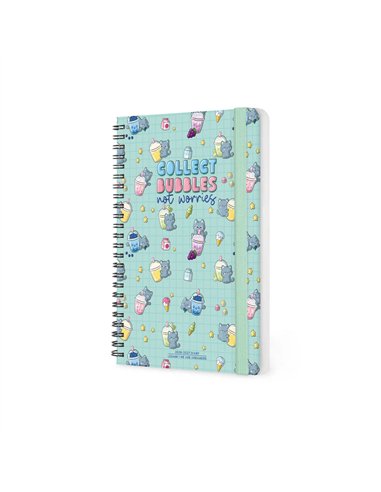 Agenda 2026/2027 Semainier 16 Mois - Kitty Bubble Tea - Avec Spirale - Large - legami