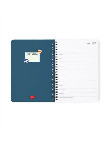 Agenda 2026/2027 Semainier 16 Mois - Travel Stickers - Avec Spirale - Large - legami