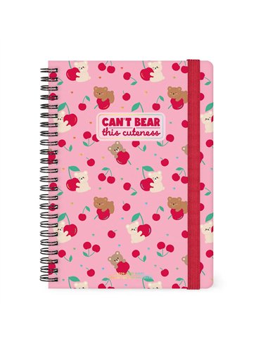 Agenda 2026/2027 Semainier 16 Mois - Teddy Bear Pink - Avec Spirale - Large - legami