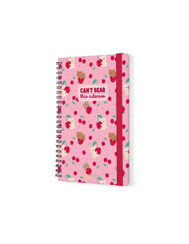 Agenda 2026/2027 Semainier 16 Mois - Teddy Bear Pink - Avec Spirale - Large - legami