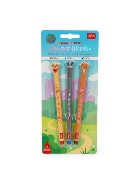 Set de 3 stylos effaçables édition limitée back to school 2026 - les chiens - LEGAMI