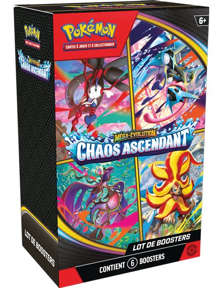 Pokémon ME04 : bundle 6 boosters méga évolutions chaos ascendant