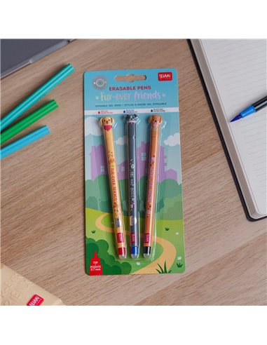 Set de 3 stylos effaçables édition limitée back to school 2026 - les chiens - LEGAMI