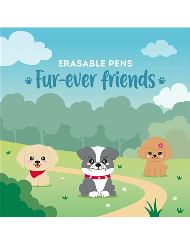 Set de 3 stylos effaçables édition limitée back to school 2026 - les chiens - LEGAMI