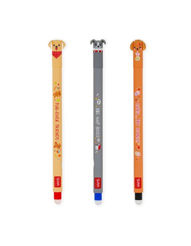 Set de 3 stylos effaçables édition limitée back to school 2026 - les chiens - LEGAMI