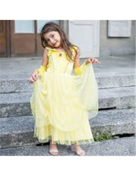 Robe de princesse velours, Reine à la rose, robe et brassards, jaune - great pretenders