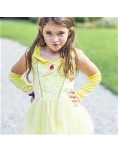 Robe de princesse velours, Reine à la rose, robe et brassards, jaune - great pretenders
