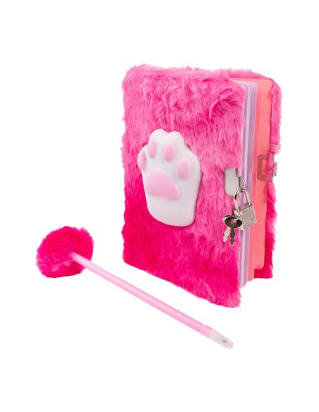 Journal intime peluche - Squishy chat, 2 styles assortis - great pretenders