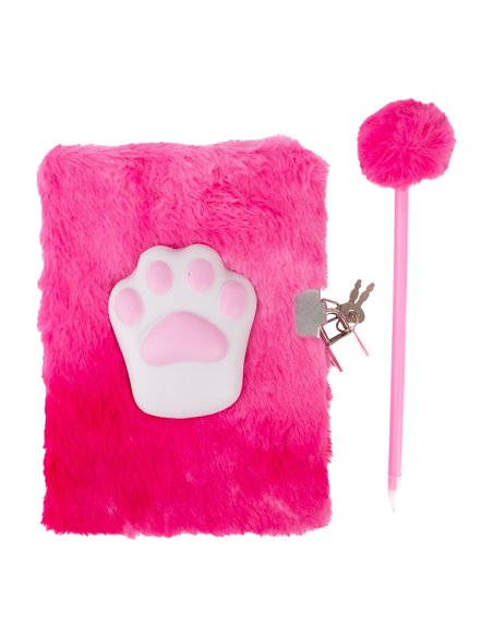 Journal intime peluche - Squishy chat, 2 styles assortis - great pretenders