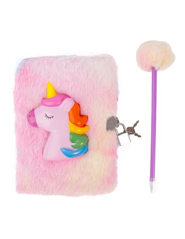 Journal intime peluche - Squishy licorne, 2 styles assortis - great pretenders