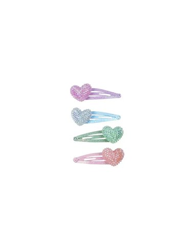 Ensemble de barrettes - Sparkle Heart Bobble  (4 pcs) - great pretenders