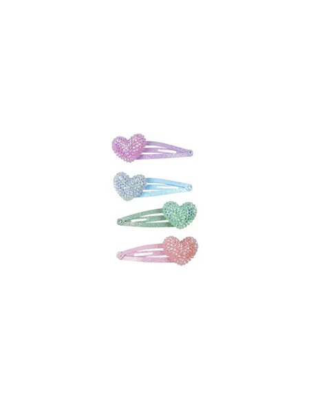 Ensemble de barrettes - Sparkle Heart Bobble  (4 pcs) - great pretenders