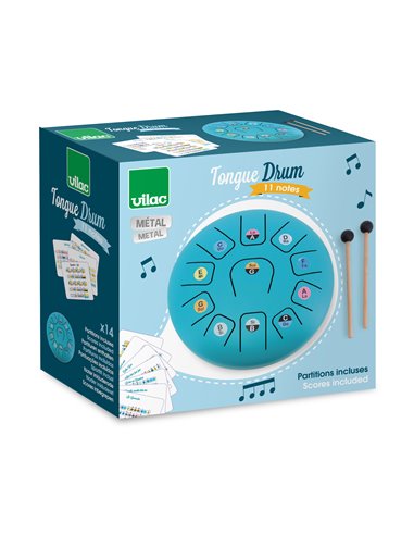 Tongue drum 11 notes (20 cm) - Tambour à langues xylophone - Vilac