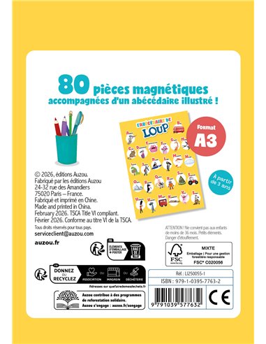 MES LETTRES MAGNÉTIQUES EN BOIS LOUP - Auzou