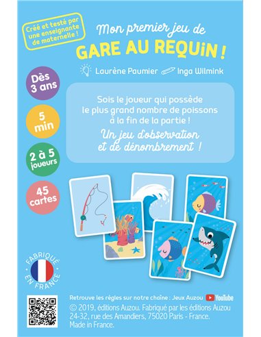 JEU DE CARTES - MON PREMIER JEU DE GARE AU REQUIN ! - Auzou