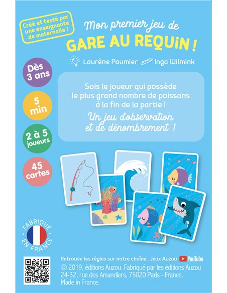 JEU DE CARTES - MON PREMIER JEU DE GARE AU REQUIN ! - Auzou