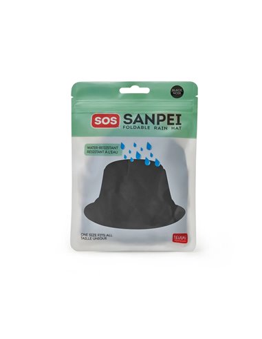Chapeau de Pluie Pliable Black - SOS Sanpei - LEGAMI