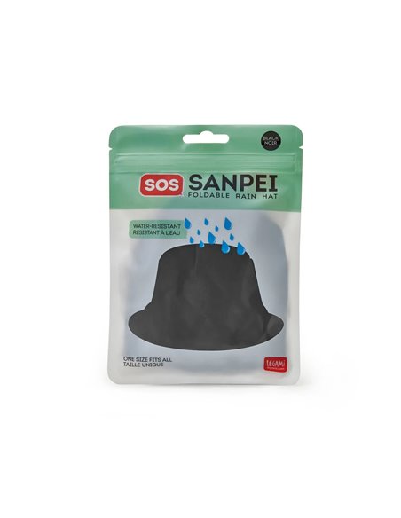 Chapeau de Pluie Pliable Black - SOS Sanpei - LEGAMI