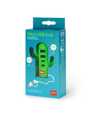 MINI USB HUB - HUB USB À 4 PORTS - CACTUS - Legami