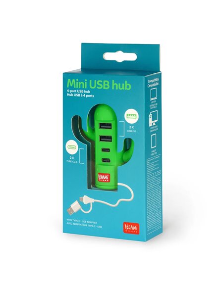MINI USB HUB - HUB USB À 4 PORTS - CACTUS - Legami