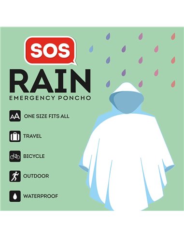 Poncho Imperméable pour Adultes - SOS Rain - Adult's size - LEGAMI