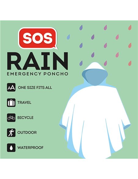 Poncho Imperméable pour Adultes - SOS Rain - Adult's size - LEGAMI