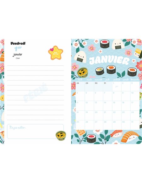 MON AGENDA KAWAII 2026-2027 - Auzou